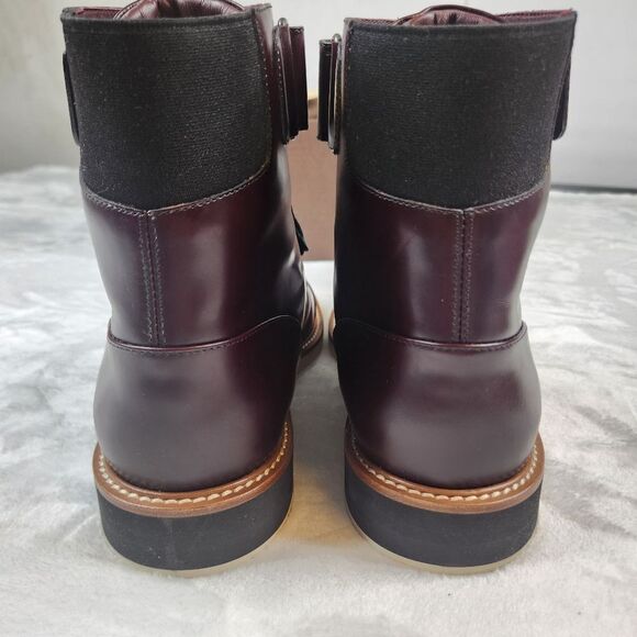 Louis Vuitton Men's Dark Whiskey Red Sword Leather Ankle Strap Boot Sz 8.5 - Picture 6 of 16
